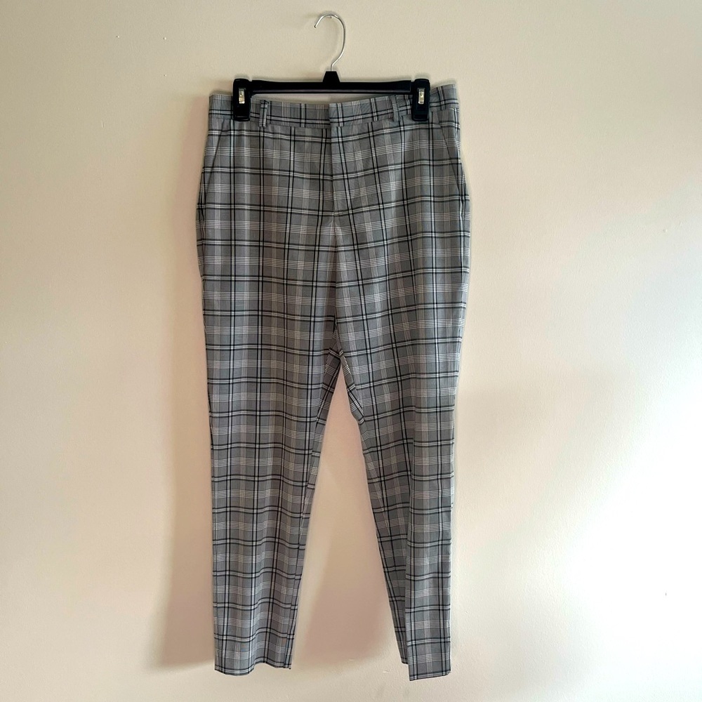 H&M Grey Plaid Trouser Pant